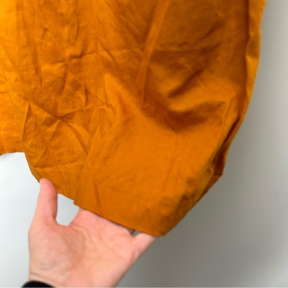 Madewell Embroidered-Sleeve Mustard Popover Dress - Picture 3 of 9